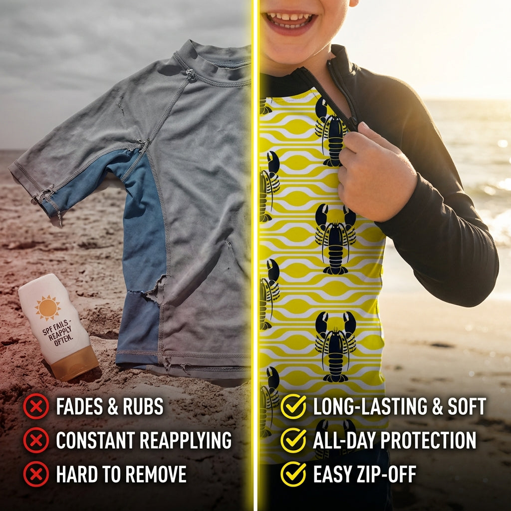 LEMON LOBSTER LONG SLEEVE ZIP RASHIE