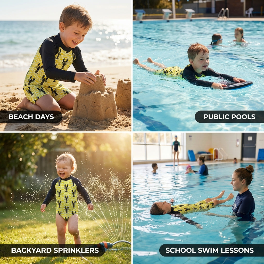 LEMON LOBSTER LONG SLEEVE ZIP RASHIE
